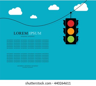 Traffic light, vector illustration with place for your text.