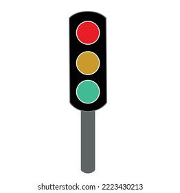 Ilustración de un vector de semáforo, luz de tráfico por carretera.