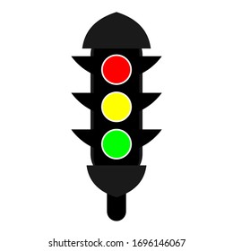 Traffic light vector illustration with simple flat design and color red green yellow