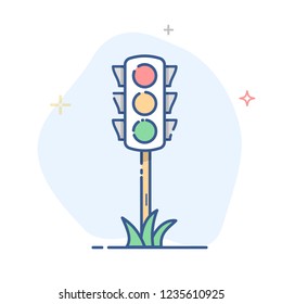 Traffic light vector illustration.Traffic control light icon.