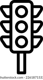 Traffic Light Vector Line Icon Design