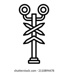Icono De Contorno De Vector De Luz De Tráfico Aislado En Fondo Blanco
