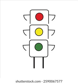 A traffic light vector Sigle concept 