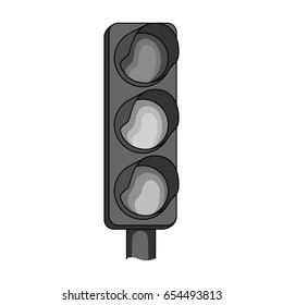 Traffic light for vehicles.Car single icon in monochrome style vector symbol stock illustration web.