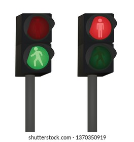 Traffic Light Walk Vector Illustration Stock Vector (Royalty Free ...