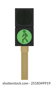 Semáforo a pie. Ilustración vectorial