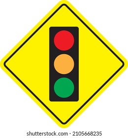 traffic light warning sign vector 