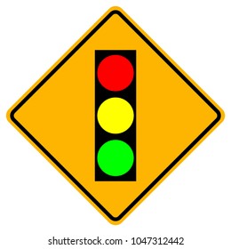 Traffic Light Warning Sign,Vector Illustration, Isolate On White Background, Symbols, Icon. EPS10 