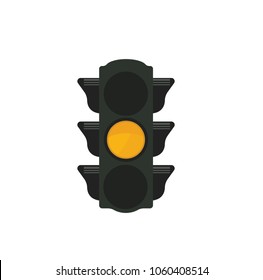 Traffic light with yellow light