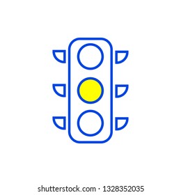 Traffic light yellow icon