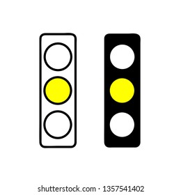 Traffic Light Yellow Icon Collection Vector / Illustration