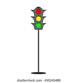 Traffic light.Isolated on white background. 3d Vector colorful illustration.Front view.