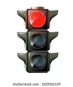 Traffic lights, 10eps. Green light. Red, yellow green lights - Go wait stop