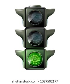 Traffic lights, 10eps. Green light. Red, yellow green lights - Go wait stop