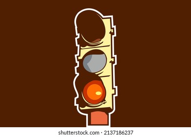 Traffic lights with all three colors on. simple icon  vector illustration isolated.