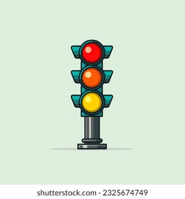 Luces de tráfico con los tres colores diseño vectorial 02