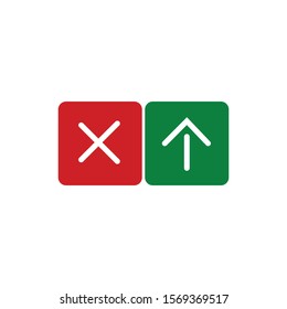 Traffic lights with arrow and cross. stop and go sign. Stock Vector illustration isolated on white background.
