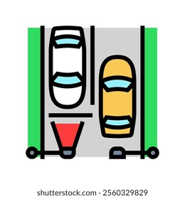 traffic lights autonomous vehicle color icon vector. traffic lights autonomous vehicle sign. isolated symbol illustration