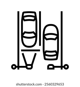 traffic lights autonomous vehicle line icon vector. traffic lights autonomous vehicle sign. isolated contour symbol black illustration