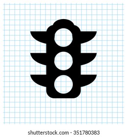 Traffic lights - black vector icon