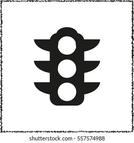 Traffic lights  - black vector icon
