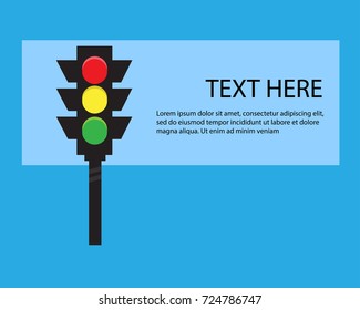 Traffic lights Blue Text Here Template vector
