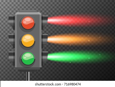 Luces de tráfico con ilustración brillante de luz