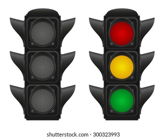 traffic lights for cars vector illustration isolated on white background