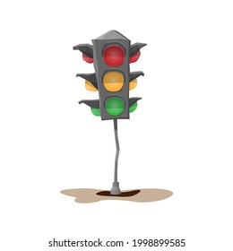 traffic lights in cartoon style. 