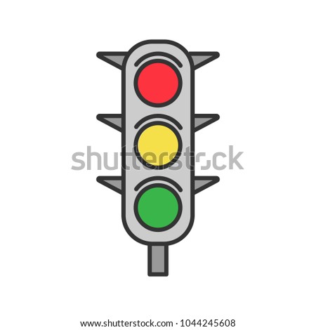 Traffic lights color icon. Traffic semaphore. Stop lights. Isolated vector illustration