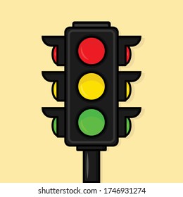 Color Image Traffic Light Element Street Stock Vector (Royalty Free ...