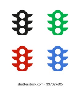 Traffic lights - color vector icon