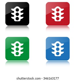 Traffic lights  - color vector icon  with shadow