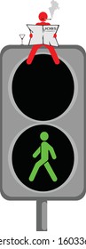 Traffic lights, digital illustration, vector