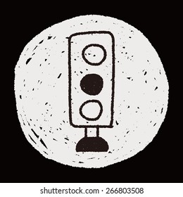 Traffic lights doodle drawing