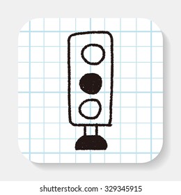Traffic lights doodle drawing