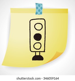 Traffic lights doodle drawing