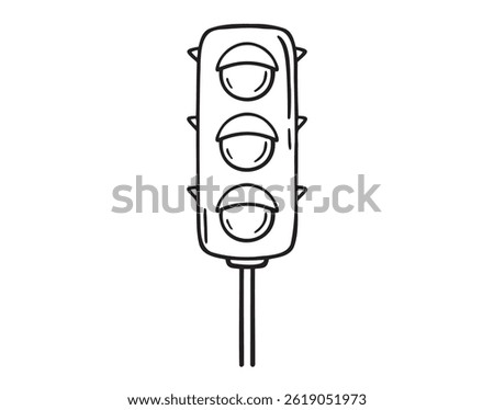 traffic lights doodle hand drawn icon. Outline drawing traffic lights line clipart symbol. Vector illustration