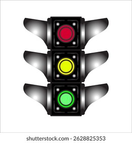 Traffic lights. Flat icon. Vector illustration. For web