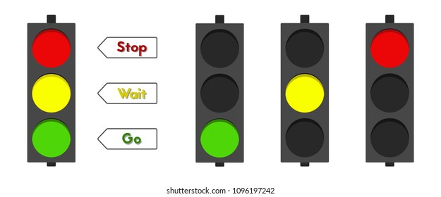 Traffic lights in a flat style. Vector illustration.