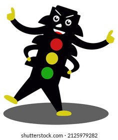 Ampeln. Befolgen Sie die Straßenregeln. Regeln für Fußgänger. Vektorgrafik. Perfekt für Ihre digitalen Projekte oder für den Druck.