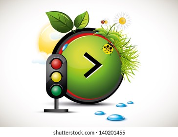 Traffic lights green concept