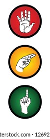 Traffic Lights Hand Signs Vector