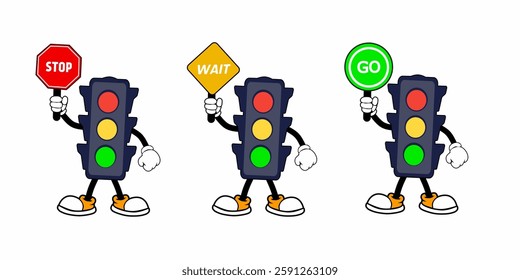 traffic lights icon cartoon vector illustration isolated on white background