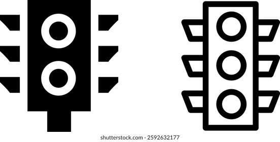 Traffic Lights Icon Design Set – Stylish and Functional Signal Graphics