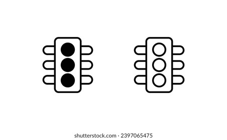 Traffic Lights icon design with white background stock illustration