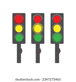 Traffic Lights Icon Flat Design.