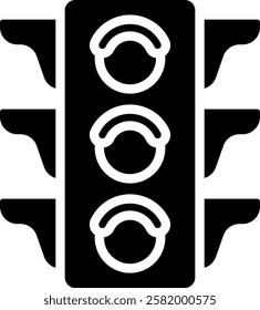 Traffic Lights Icon Glyph Vector Illustration