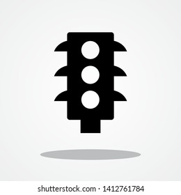 Traffic Lights Icon with Gray Shadow 