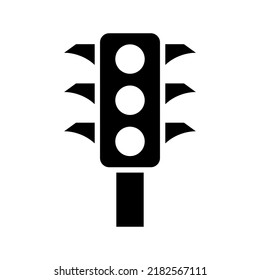 icono de semáforos o logotipo símbolo de señalización aislado ilustración vectorial de alta calidad vectores de estilo negro
